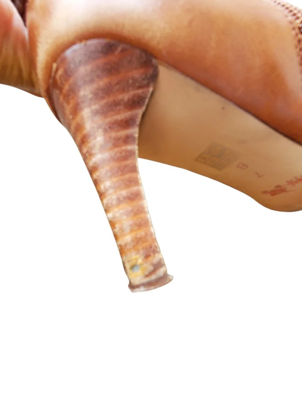 Coach Hickory Studded Leather Ankle Bootie 7B Tan Western Boho